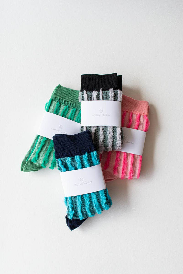 Navy/Teal Lucy Puff Socks