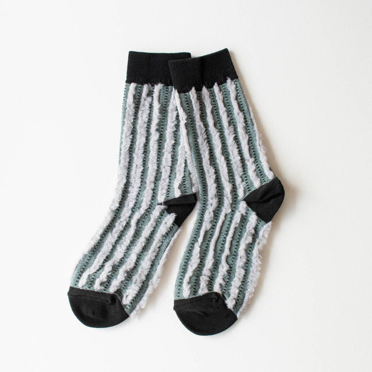 Navy/Teal Lucy Puff Socks