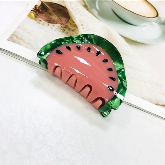 Pink Watermelon Fruit Hair Claw Clip