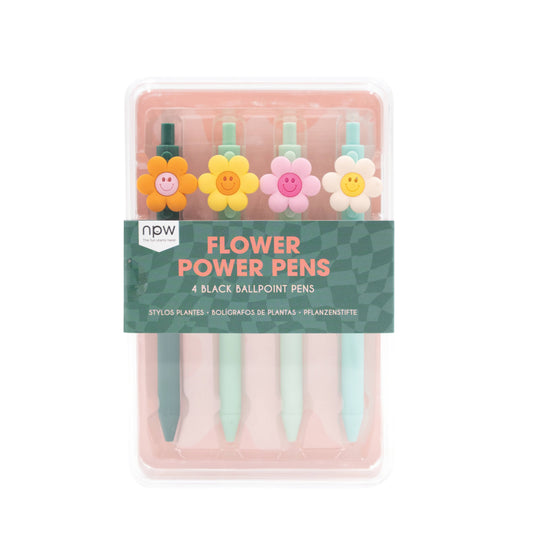 Flower Power Pens, Set of 4