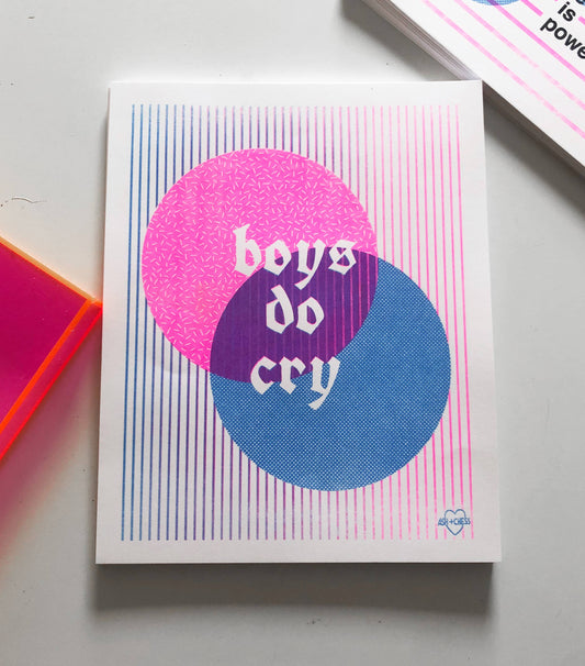 SALE - Boys Do Cry Risograph Art Print