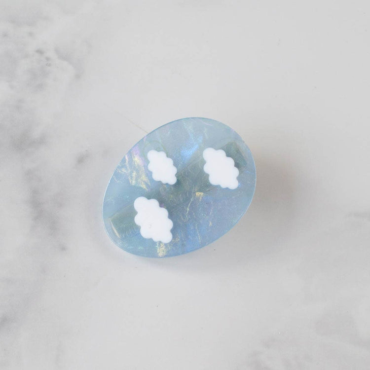 SALE - Oval Clouds Hair Clip