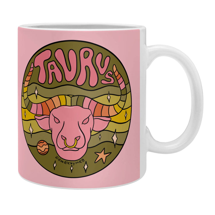 Taurus Coffee Mug by Doodle By Meg