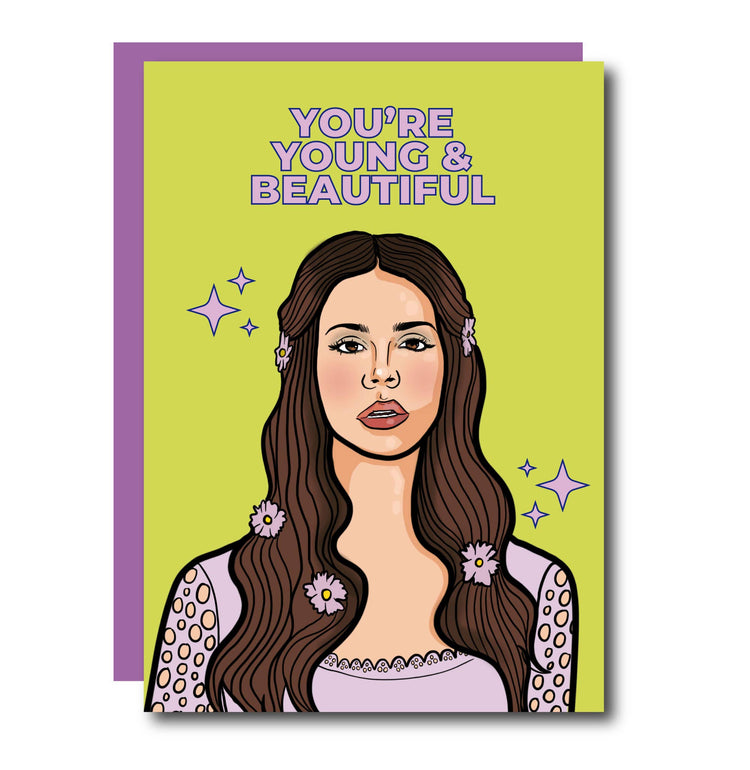 Young & Beautiful Lana Del Rey Greeting Card