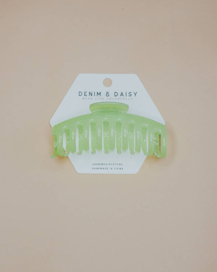 Green Translucent Gloss Hair Claw Clip