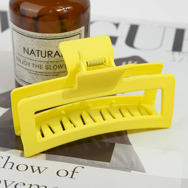 Yellow Extra Large Rectangle Hair Claw Clip