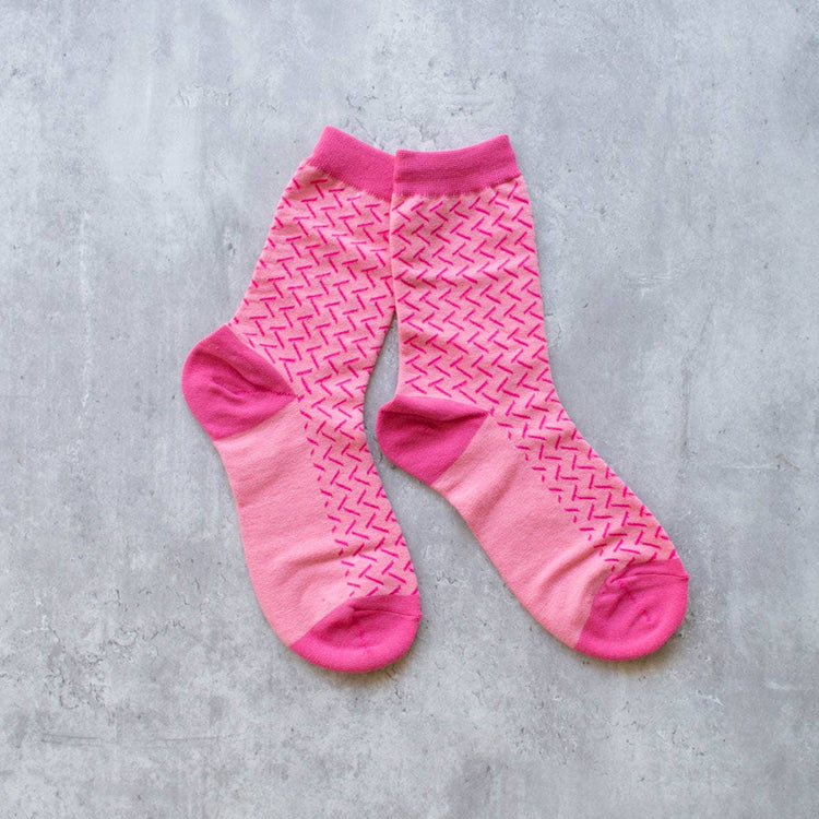 Pink Zig Zag Socks