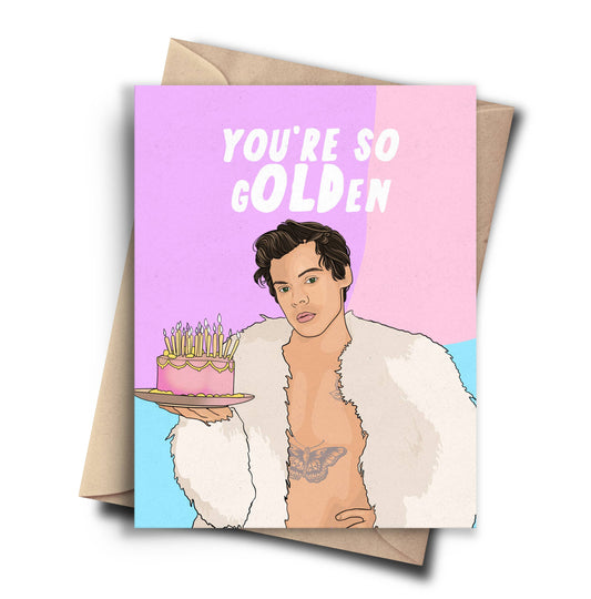 G(OLD)en Harry Styles Funny Birthday Greeting Card