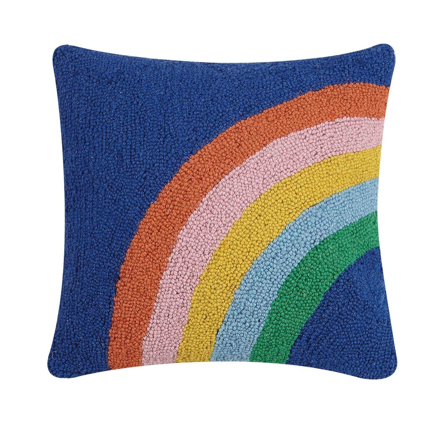 Warm Rainbow Velvet Corduroy Throw Pillow - World Market