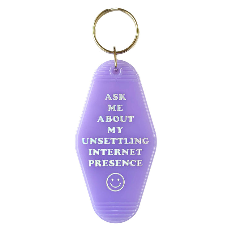 Unsettling Internet Presence Retro Motel Keychain