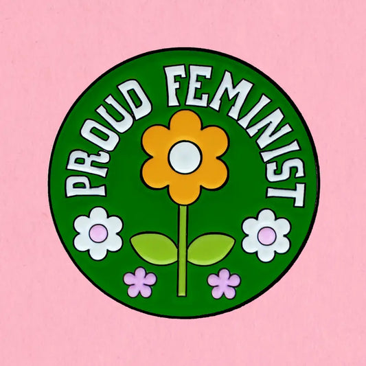 Green Proud Feminist Enamel Pin
