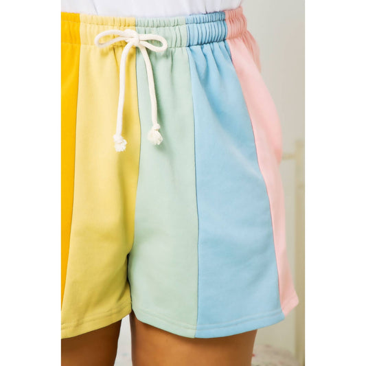 Rainbow Colorblock Stripe Shorts