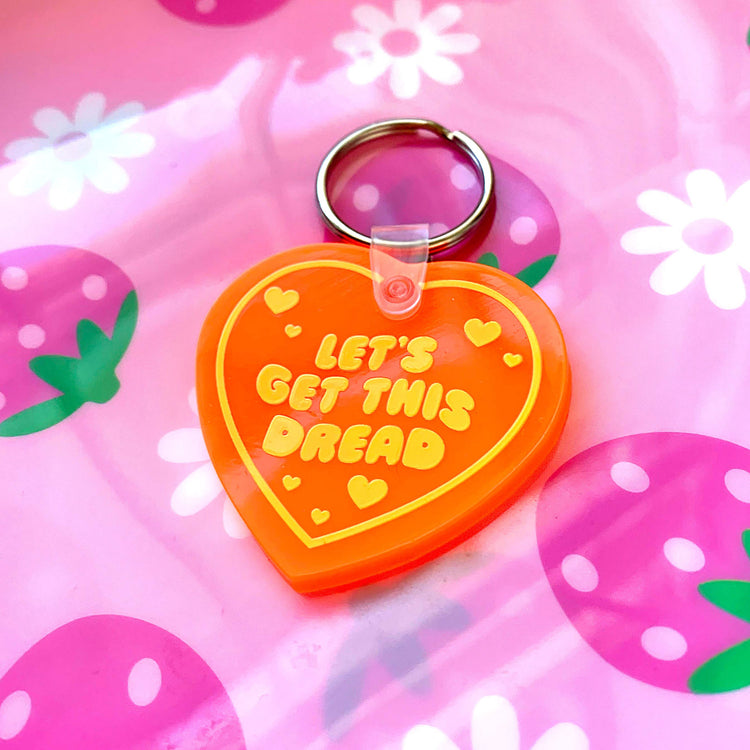 Let's Get This Dread Heart Shaped Vinyl Keychain