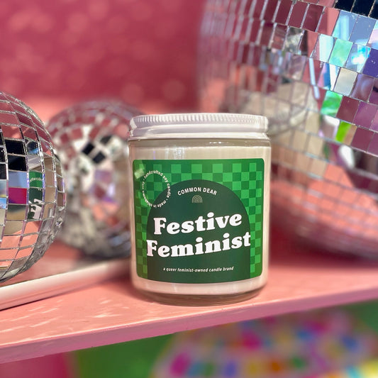 SALE - Festive Feminist Holiday Soy Candle