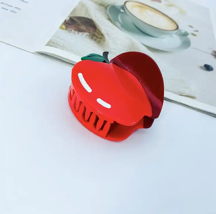 Red Apple Fruit Hair Claw Clip