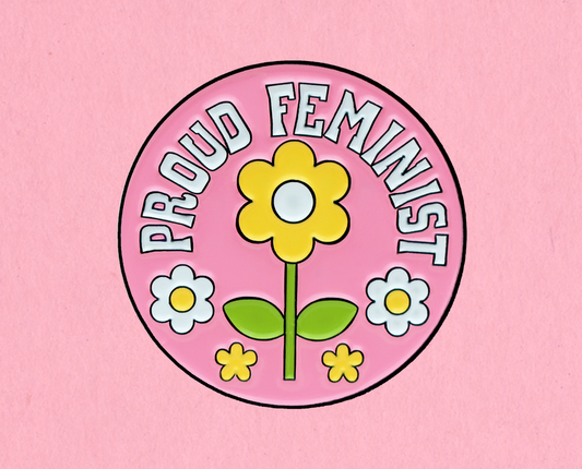 Pink Proud Feminist Enamel Pin