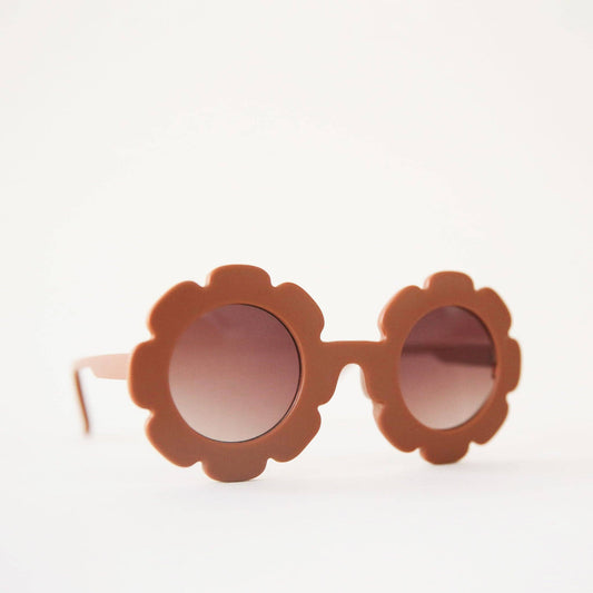 SALE - Cognac Kids Flower Sunglasses