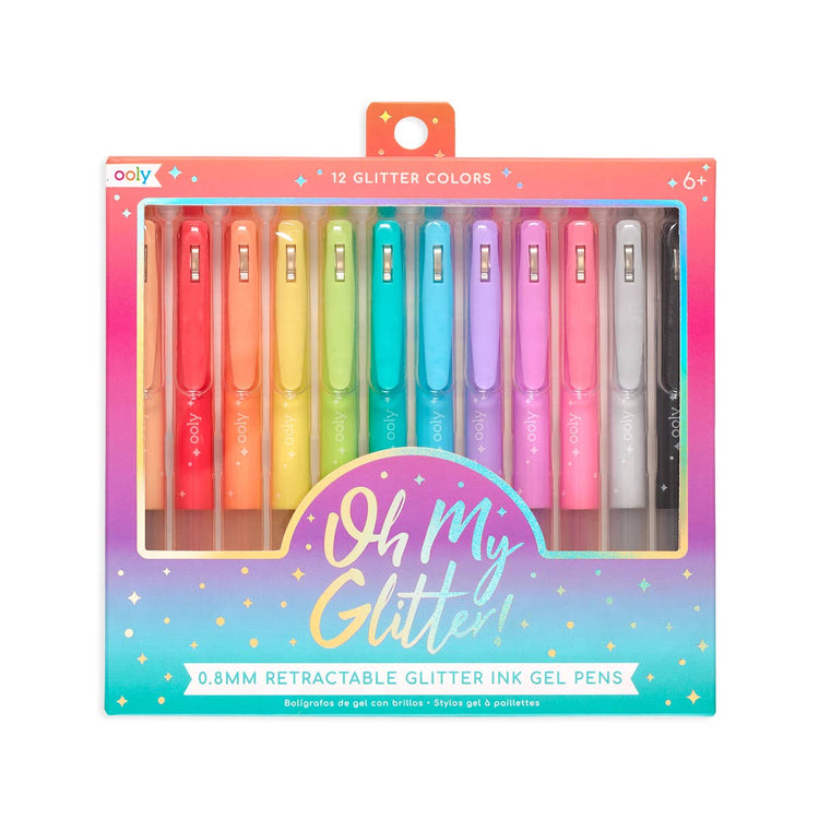 Oh My Glitter! Retractable Glitter Gel Pens, Set of 12