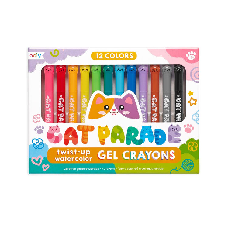 Cat Parade Gel Crayons, Set of 12