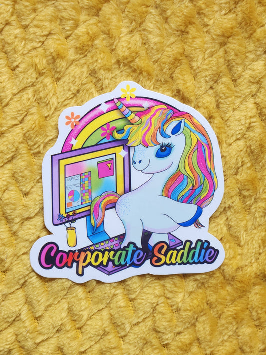Corporate Saddie Sticker