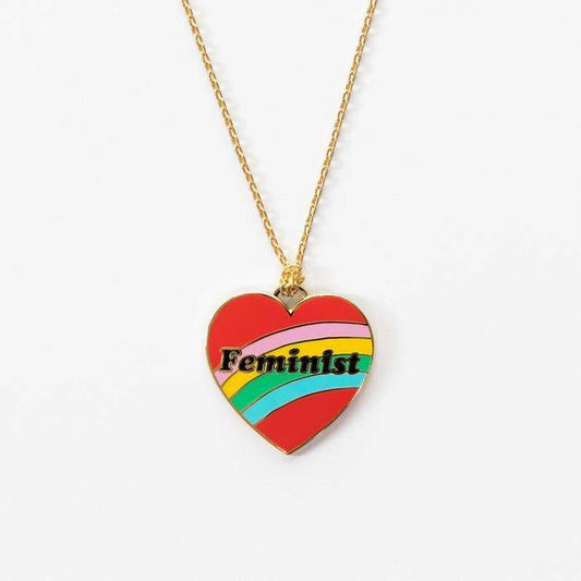 Feminist Heart Pendant Necklace - Common Dear