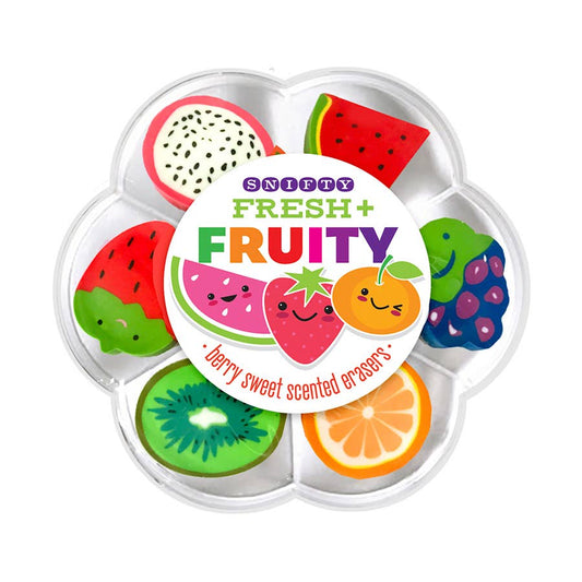 Fresh and Fruity Scented Erasers, Set of 6