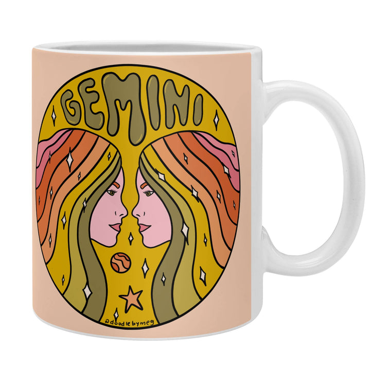 Gemini Coffee Mug by Doodle By Meg