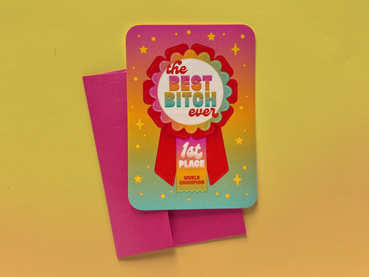 Best Bitch Award Small Greeting Card