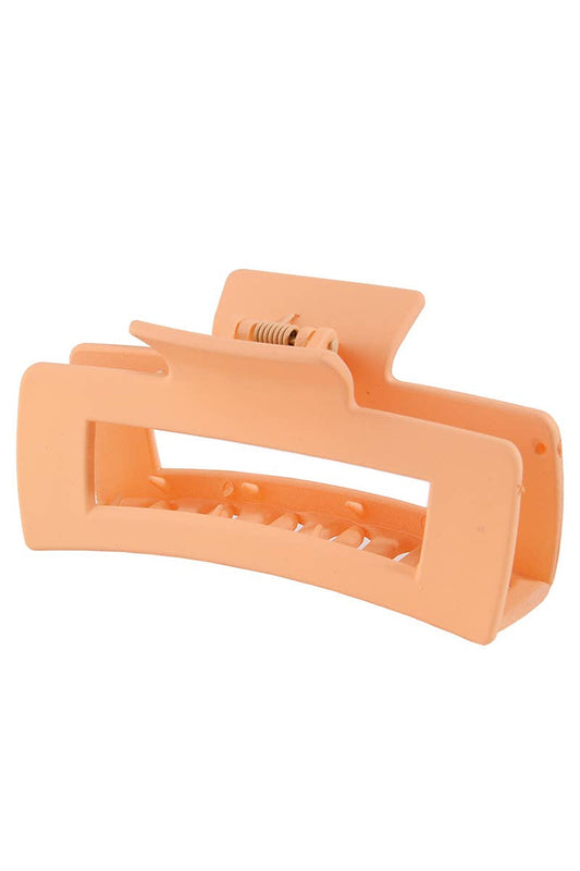 SALE - Matte Orange Rectangle Hair Claw Clip