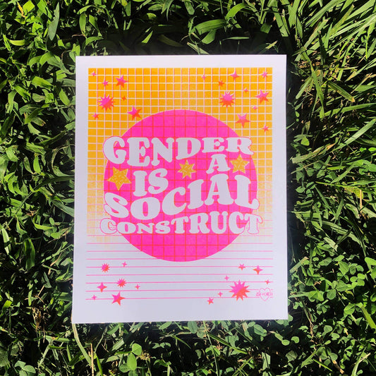 Gender Is A Social Construct Risograph Art Print