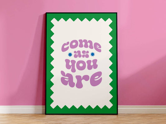Green and Purple Come As You Are Art Print, 4x6