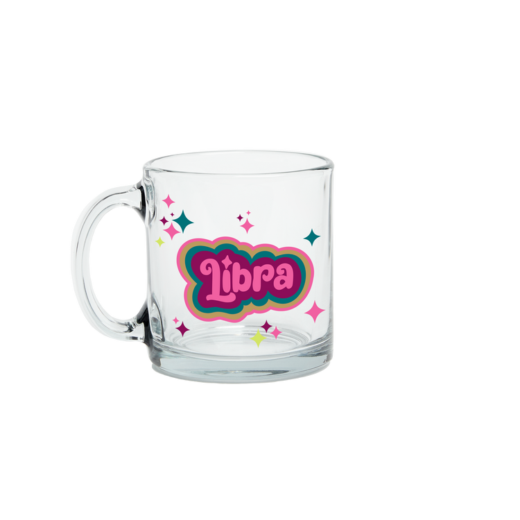 Libra Astrology Clear Glass Mug