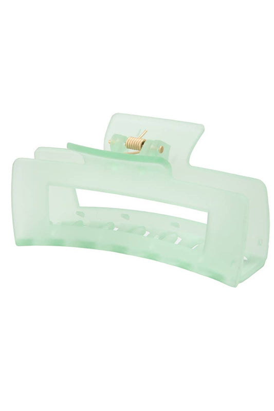 SALE - Jelly Green Rectangle Hair Claw Clip