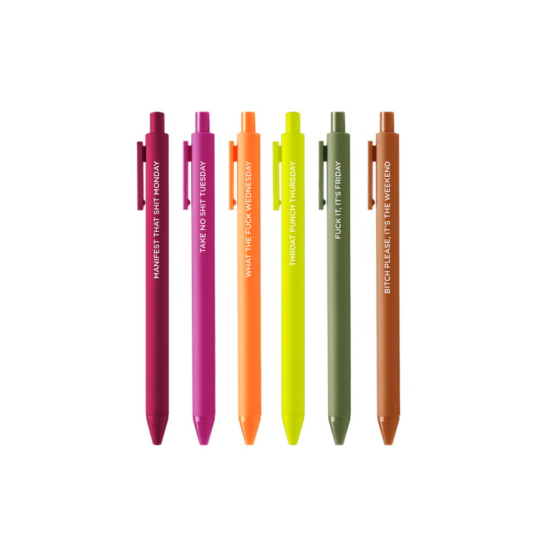 What Day Is It? Jotter Pens, 6 Pack