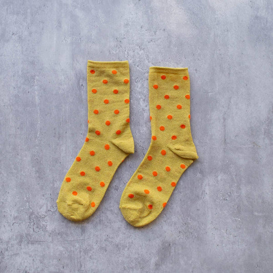 Mustard Glitter Polkadots Socks