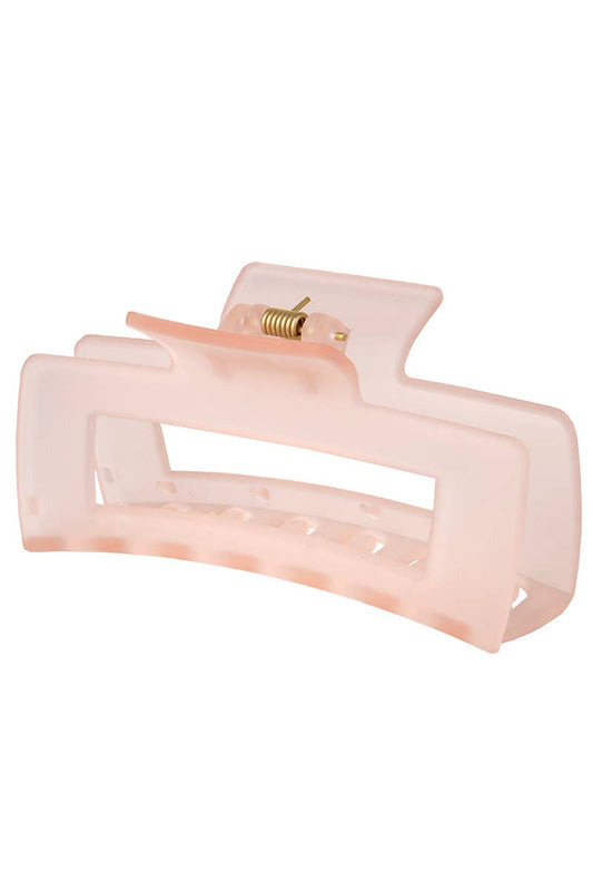 SALE - Jelly Pink Rectangle Hair Claw Clip