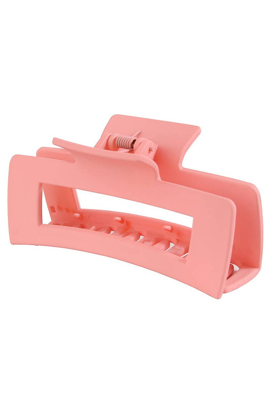SALE - Matte Pink Rectangle Hair Claw Clip