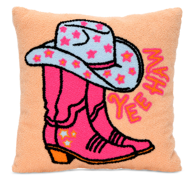 Cowgirl Boots Chenille Plush Pillow
