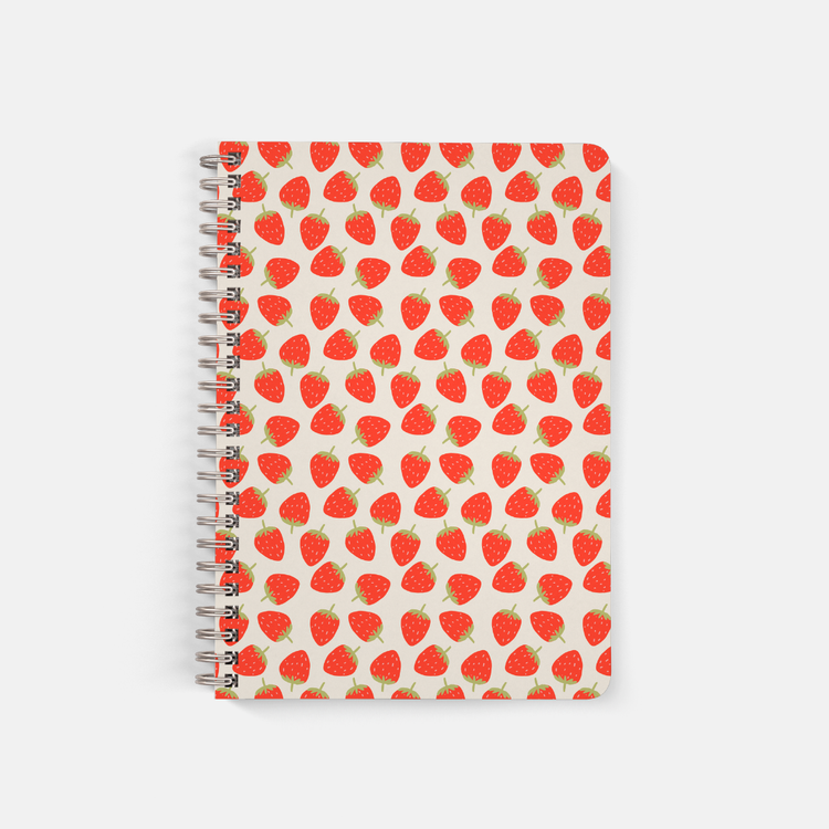 Strawberry Dot Grid Notebook Spiral Dot Grid Notebook