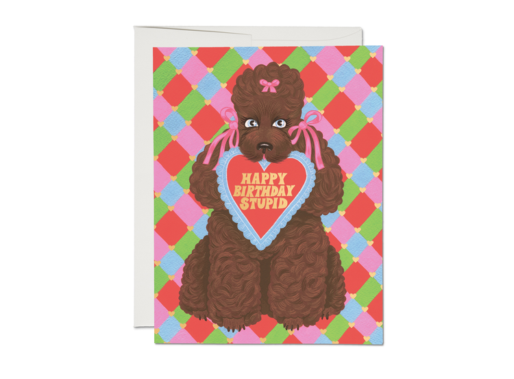 Birthday Poodle Greeting Card