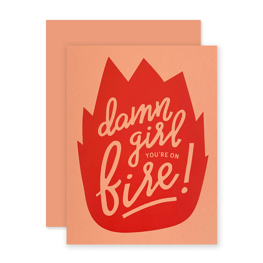 Girl On Fire Greeting Card