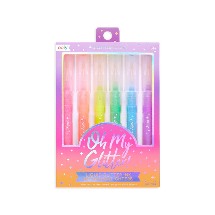 Oh My Glitter! Neon Highlighters, Set of 6