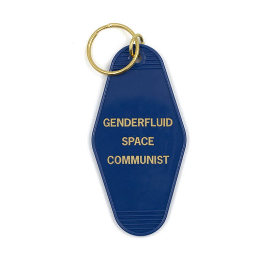 SALE-Genderfluid Space Communist Motel Style Keychain in Blue