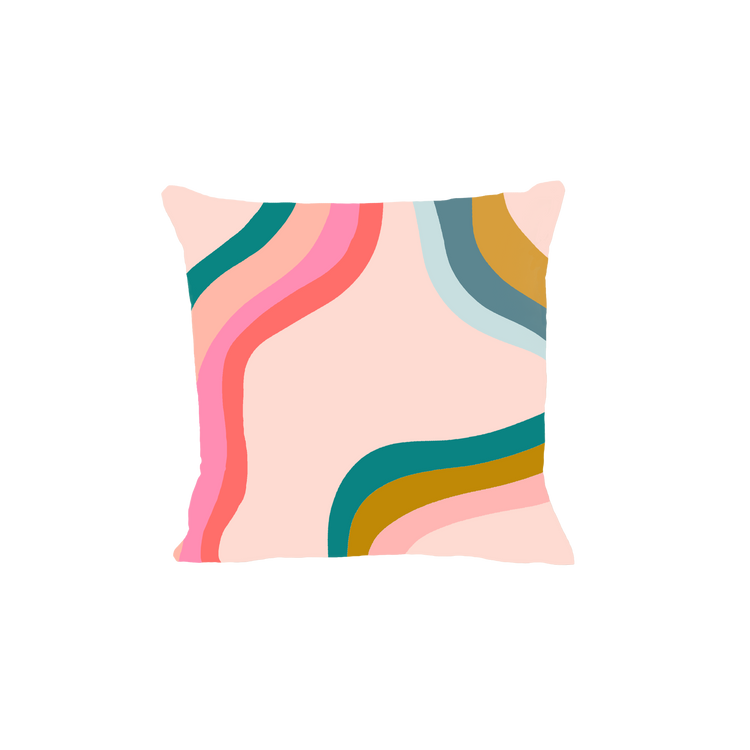Wavy Rainbow Small Pillow