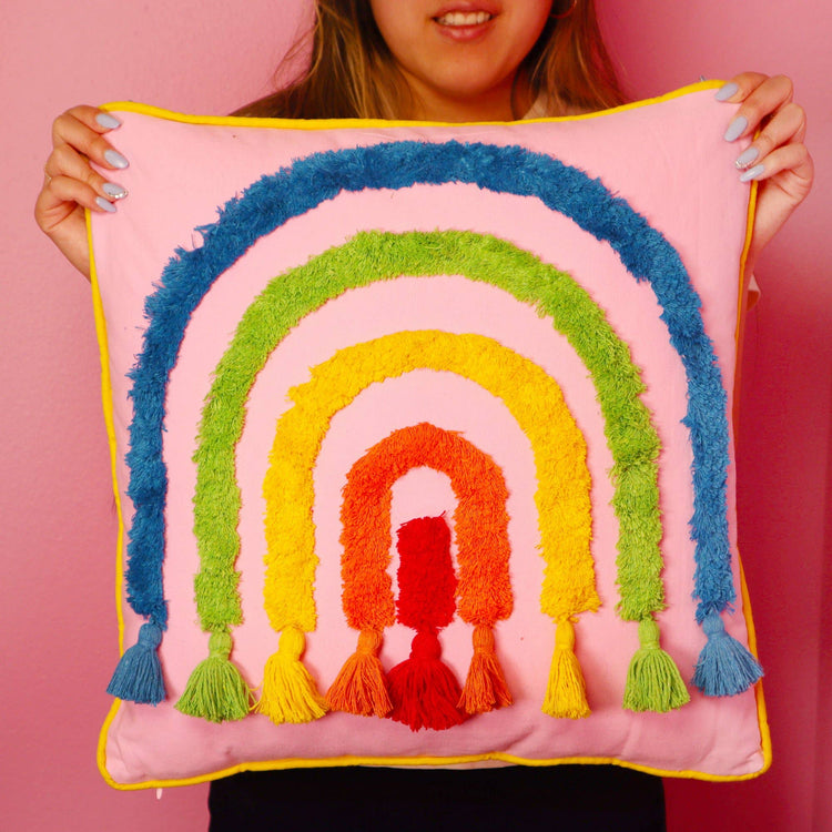 Rainbow Square Hook Pillow