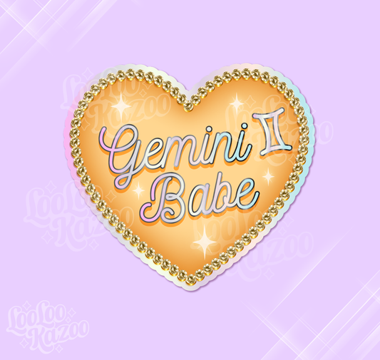Gemini Zodiac Babe Sticker