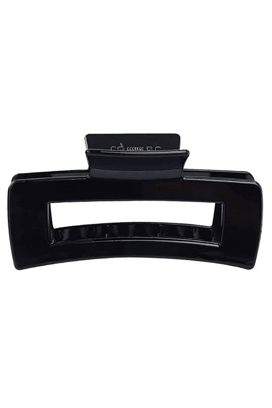 SALE - Glossy Black Rectangle Hair Claw Clip