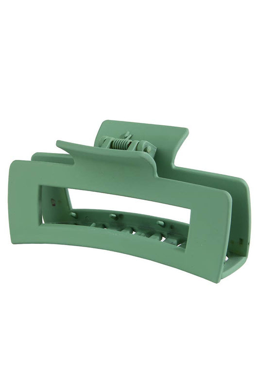 SALE - Matte Green Rectangle Hair Claw Clip