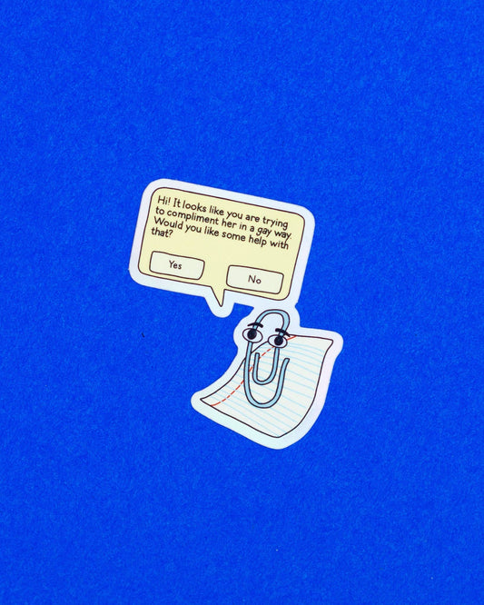 Gay Clippy Holographic Sticker
