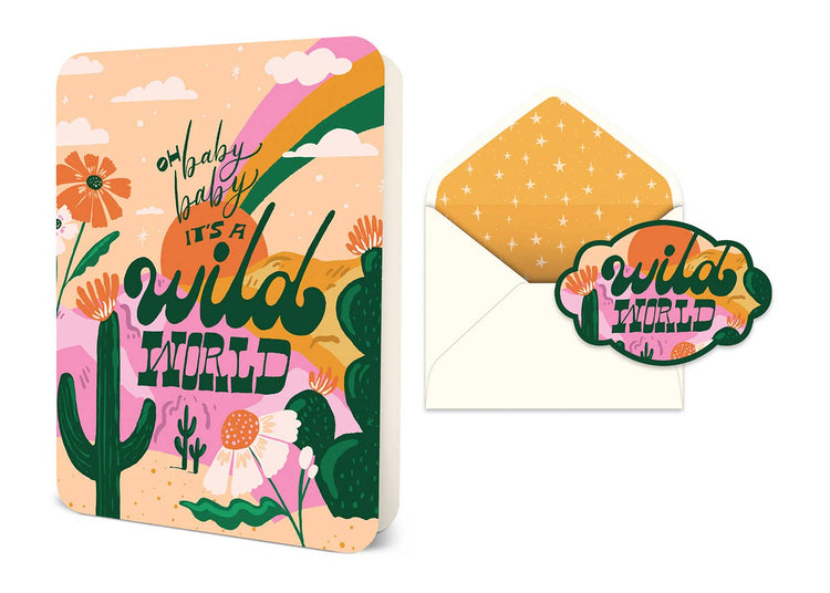 Baby, It's a Wild World Deluxe Greeting Card